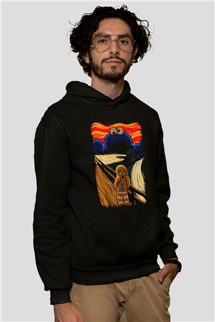 Kurabiye CanavarıSiyah Tshirt Unisex Hoodie