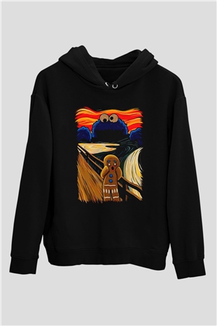Kurabiye CanavarıSiyah Tshirt Unisex Hoodie