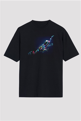 Kurbağa Siyah Unisex Oversize Tişört T-Shirt