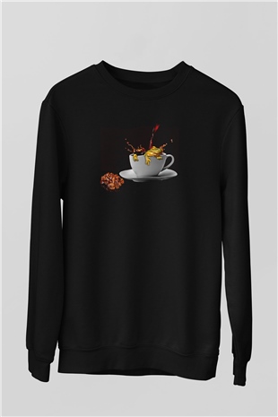 Kurbağa Siyah Unisex Sweatshirt