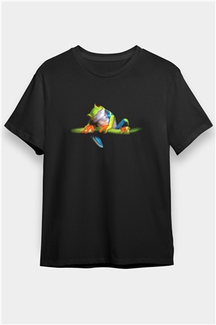 Kurbağa Siyah Unisex Tişört T-Shirt - TişörtFabrikası