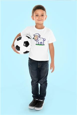 Kurban Bayramı Baskılı Beyaz Unisex Beyaz Çocuk Tişört - Tshirt