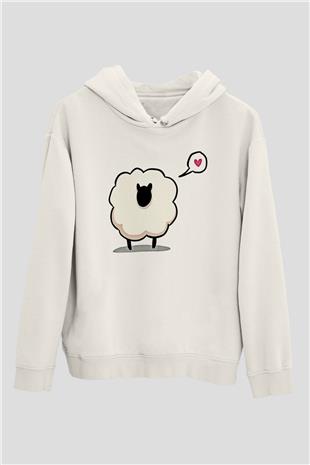 Kurban Bayramı Baskılı Beyaz Unisex Kapüşonlu Sweatshirt