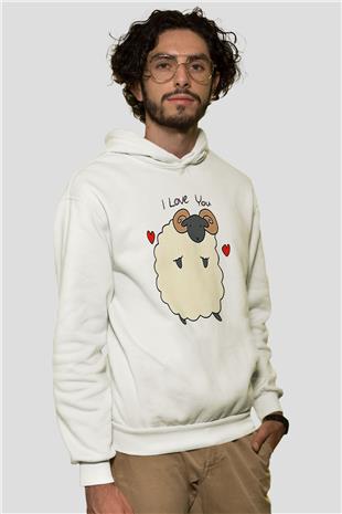 Kurban Bayramı Baskılı Beyaz Unisex Kapüşonlu Sweatshirt