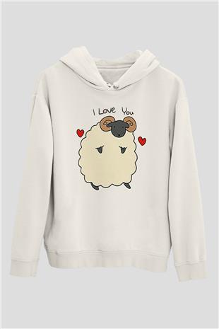 Kurban Bayramı Baskılı Beyaz Unisex Kapüşonlu Sweatshirt