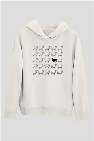 Kurban Bayramı Baskılı Beyaz Unisex Kapüşonlu Sweatshirt