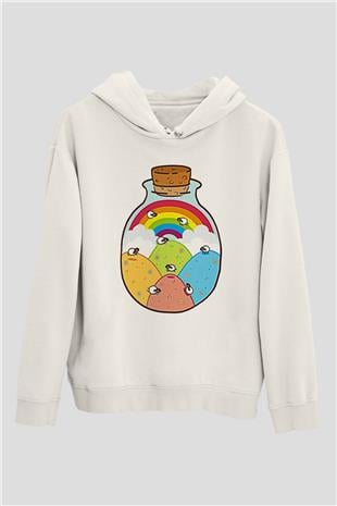 Kurban Bayramı Baskılı Beyaz Unisex Kapüşonlu Sweatshirt