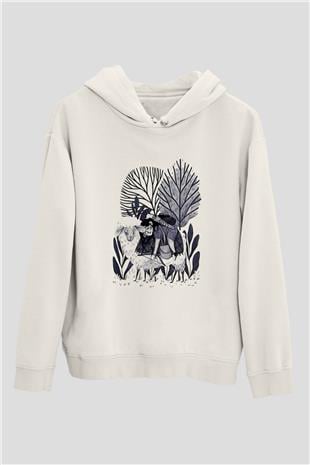 Kurban Bayramı Baskılı Beyaz Unisex Kapüşonlu Sweatshirt