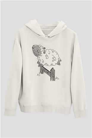 Kurban Bayramı Baskılı Beyaz Unisex Kapüşonlu Sweatshirt