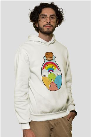Kurban Bayramı Baskılı Beyaz Unisex Kapüşonlu Sweatshirt