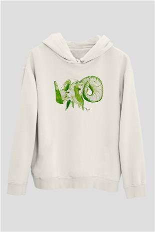 Kurban Bayramı Baskılı Beyaz Unisex Kapüşonlu Sweatshirt