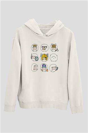 Kurban Bayramı Baskılı Beyaz Unisex Kapüşonlu Sweatshirt