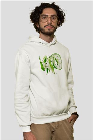 Kurban Bayramı Baskılı Beyaz Unisex Kapüşonlu Sweatshirt
