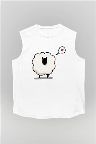 Kurban Bayramı Baskılı Beyaz Unisex Kolsuz Tişört - Tshirt