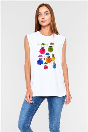 Kurban Bayramı Baskılı Beyaz Unisex Kolsuz Tişört - Tshirt