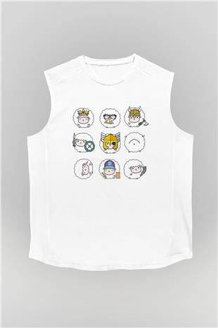 Kurban Bayramı Baskılı Beyaz Unisex Kolsuz Tişört - Tshirt