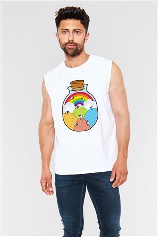 Kurban Bayramı Baskılı Beyaz Unisex Kolsuz Tişört - Tshirt