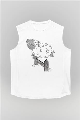 Kurban Bayramı Baskılı Beyaz Unisex Kolsuz Tişört - Tshirt