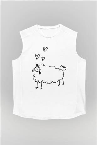 Kurban Bayramı Baskılı Beyaz Unisex Kolsuz Tişört - Tshirt