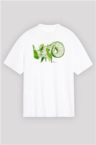 Kurban Bayramı Baskılı Beyaz Unisex Oversize Tişört - Tshirt