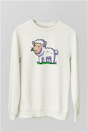 Kurban Bayramı Baskılı Beyaz Unisex Sweatshirt