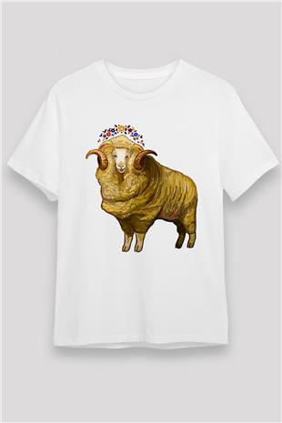 Kurban Bayramı Baskılı Unisex Beyaz Tişört - Tshirt