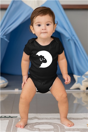 Kurban Bayramı Baskılı Unisex Siyah Bebek Body - Zıbın