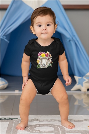 Kurban Bayramı Baskılı Unisex Siyah Bebek Body - Zıbın
