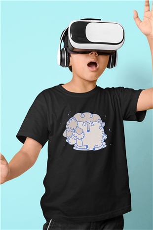 Kurban Bayramı Baskılı Unisex Siyah Çocuk Tişört - Tshirt