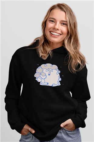 Kurban Bayramı Baskılı Unisex Siyah Hoodie