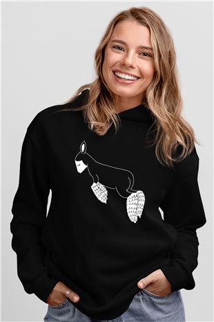 Kurban Bayramı Baskılı Unisex Siyah Hoodie