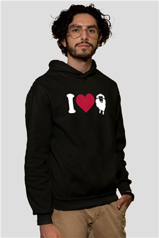 Kurban Bayramı Baskılı Unisex Siyah Hoodie