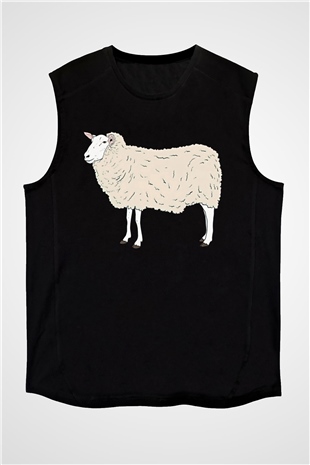 Kurban Bayramı Baskılı Unisex Siyah Kolsuz Tişört - Tshirt