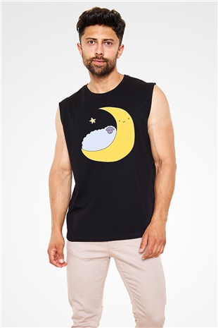 Kurban Bayramı Baskılı Unisex Siyah Kolsuz Tişört - Tshirt