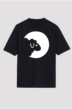 Kurban Bayramı Baskılı Unisex Siyah Oversize Tişört - Tshirt
