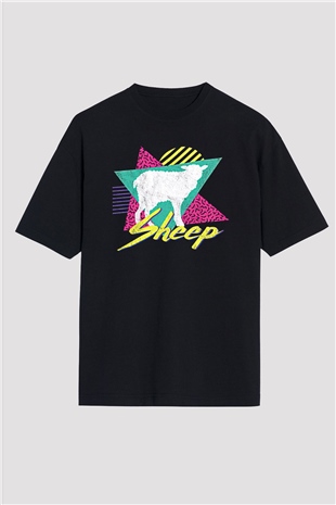 Kurban Bayramı Baskılı Unisex Siyah Oversize Tişört - Tshirt