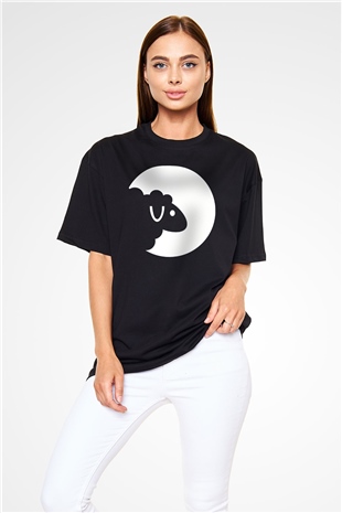 Kurban Bayramı Baskılı Unisex Siyah Oversize Tişört - Tshirt