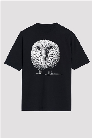 Kurban Bayramı Baskılı Unisex Siyah Oversize Tişört - Tshirt