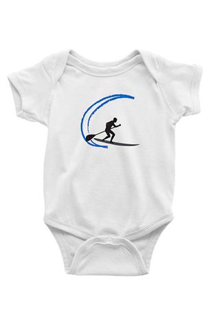 Kürek Baskılı Beyaz Bebek Body - Zıbın