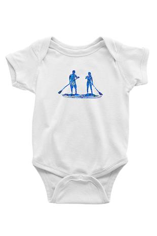 Kürek Baskılı Beyaz Bebek Body - Zıbın