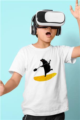 Kürek Baskılı Unisex Beyaz Çocuk Tişört - Tshirt