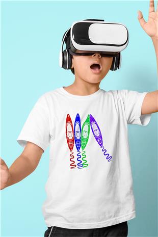 Kürek Baskılı Unisex Beyaz Çocuk Tişört - Tshirt