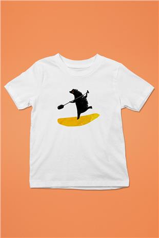 Kürek Baskılı Unisex Beyaz Çocuk Tişört - Tshirt