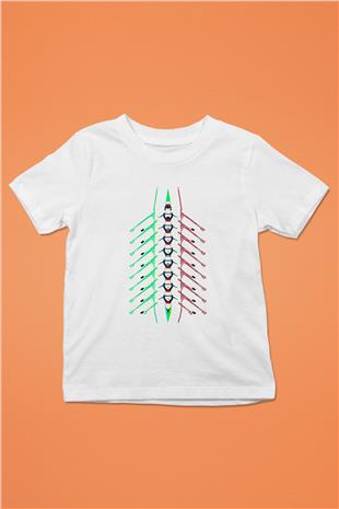 Kürek Baskılı Unisex Beyaz Çocuk Tişört - Tshirt