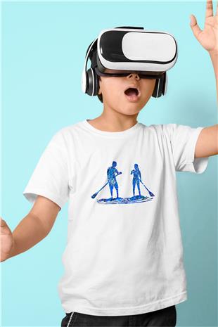 Kürek Baskılı Unisex Beyaz Çocuk Tişört - Tshirt
