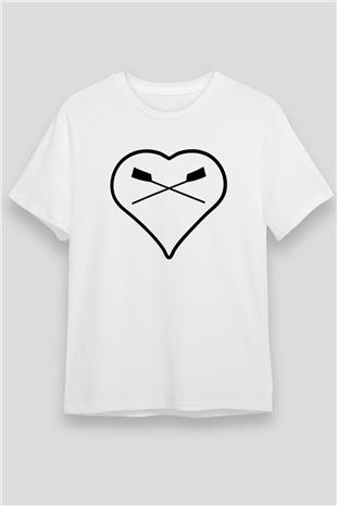Kürek Baskılı Unisex Beyaz Tişört - Tshirt