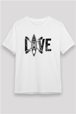 Kürek Baskılı Unisex Beyaz Tişört - Tshirt