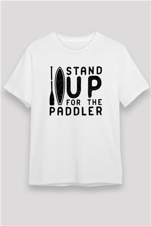 Kürek Baskılı Unisex Beyaz Tişört - Tshirt
