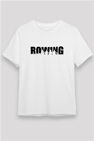 Kürek Baskılı Unisex Beyaz Tişört - Tshirt