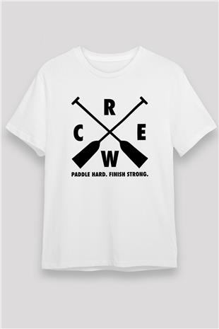 Kürek Baskılı Unisex Beyaz Tişört - Tshirt